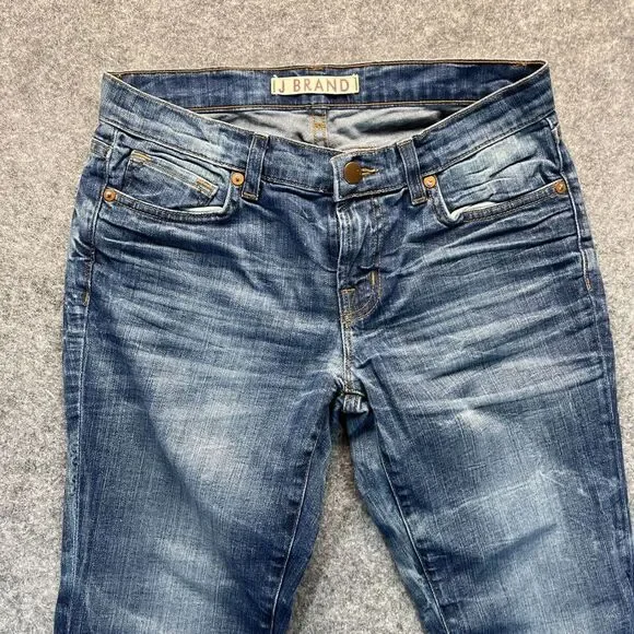 J Brand Jeans Women's‎ 27 Skinny Acid Wash Medium Blue Stretch Denim Low Rise - Picture 3 of 15